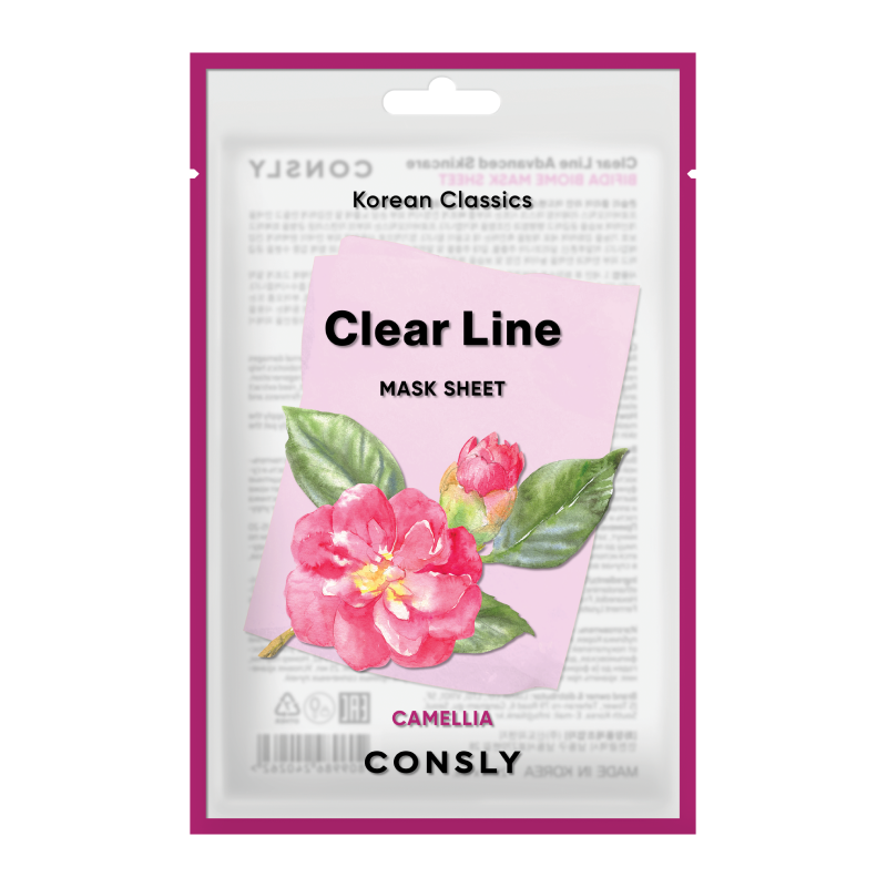 Регенерирующая тканевая маска с маслом японской камелии Consly Clear Line Korean Classics Camellia Mask Sheet