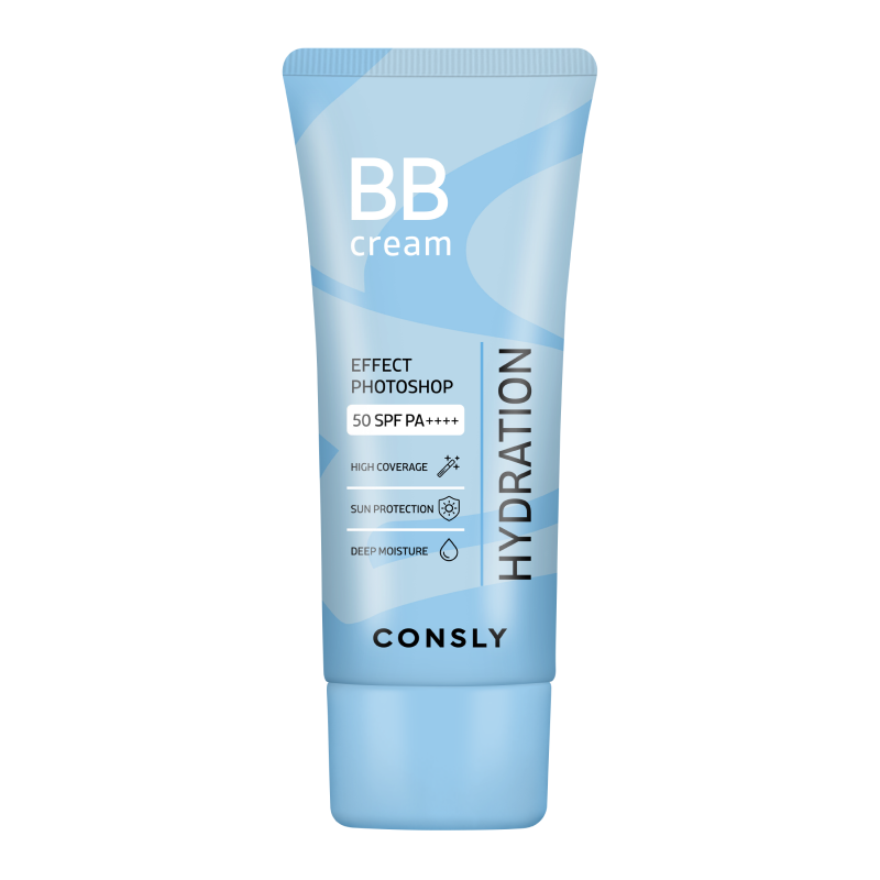 Увлажняющий BB-крем с эффектом фотошопа SPF50/PA++++ Consly PHOTOSHOP Hyaluronic acid + Niacinamide Moisturizing BB cream