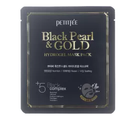 Гидрогелевая маска с золотом и чёрным жемчугом  Petitfee Black Pearl & Gold Mask Pack
