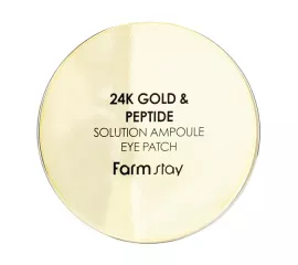 Омолаживающие патчи для глаз с пептидами и золотом  FarmStay 24K Gold & Peptide Solution Ampoule Eye Patch