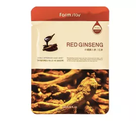 Тканевая маска для лица красным женьшенем FarmStay Visible Difference Mask Sheet Red Ginseng