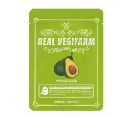 Смягчающая тканевая маска с экстрактом авокадо FarmStay FORTHESKIN Super Food Real Vegifarm Double Shot Mask-Avocado