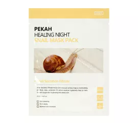 Вечерняя омолаживающая тканевая маска с муцином улитки PEKAH Healing Night Snail Mask Pack