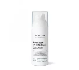 Солнцезащитный крем SPF50 для сухой, нормальной и чувствительной кожи лица M.Aklive Sunscreen SPF50 For Dry, Normal & Sensitive Skin