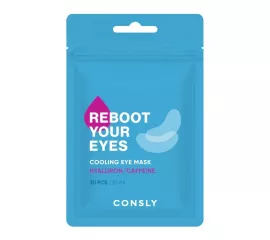 Охлаждающие тканевые патчи с кофеином и гиалуроновой кислотой, 30шт Consly Eyes Reboot Hyaluronic Acid & Caffeine Cooling Eye Mask, 30pcs