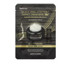 Тканевая кремовая маска с комплексом из 9 пептидов FarmStay Black Snail & Peptide9 Perfect Cream Mask