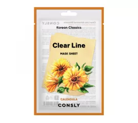 Балансирующая тканевая маска с экстрактом календулы Consly Clear Line Korean Classics Calendula Mask Sheet