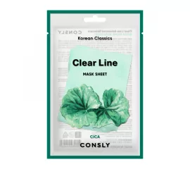 Успокаивающая тканевая маска с экстрактом центеллы азиатской Consly Clear Line Korean Classics Cica Mask Sheet