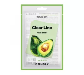 Смягчающая тканевая маска с экстрактом авокадо Consly Clear Line Nature Gift Avocado Mask Sheet