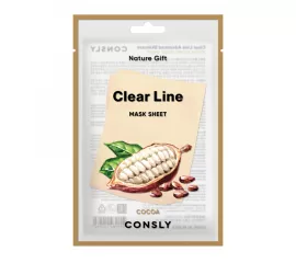 Питательная тканевая маска с экстрактом какао Consly Clear Line Nature Gift Cocoa Mask Sheet