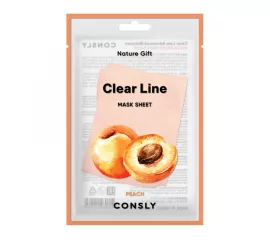 Увлажняющая тканевая маска с экстрактом персика Consly Clear Line Nature Gift Peach Mask Sheet