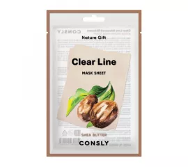 Питательная тканевая маска с маслом ши Consly Clear Line Nature Gift Shea Butter Mask Sheet