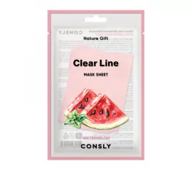 Тонизирующая тканевая маска с экстрактом арбуза Consly Clear Line Nature Gift Watermelon Mask Sheet