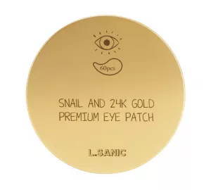 Патчи для глаз с муцином улитки и частичками золота L.Sanic Snail and 24K Gold Premium Eye Patch