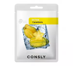 Тканевая маска с экстрактом карамболы  Consly Carambola Detox Mask Pack