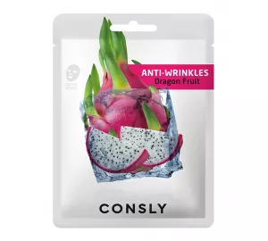 Тканевая маска с экстрактом драконьего фрукта Consly Dragon Fruit Anti-Wrinkles Mask Pack