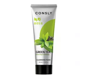 Балансирующая пенка с зелёным чаем Consly Green Tea Balancing Creamy Cleansing Foam
