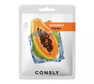 Тканевая маска с экстрактом папайи  Consly Papaya Radiance Mask Pack