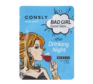 Тканевая маска для восстановления кожи после вечеринки Consly BAD GIRL Good Skin after Drinking Night Mask Sheet
