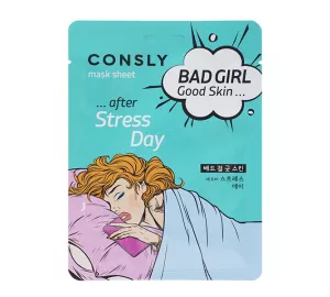 Тканевая маска для восстановления кожи после тяжёлого дня  Consly BAD GIRL Good Skin after Stress Day Mask Sheet