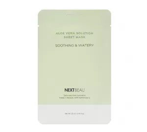 Успокаивающая маска с алоэ NEXTBEAU Aloe Vera Solution Sheet Mask Soothing & Watery