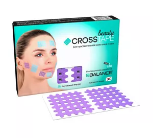 Кросс-тейп для чувствительной кожи (2,1см*2,7см) BBalance CROSS TAPE BEAUTY (тип А) 2,1см*2,7см, 180 шт. лаванда