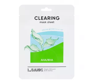 Тканевая маска с кислотами  L.Sanic AHA/BHA Clearing Mask Sheet