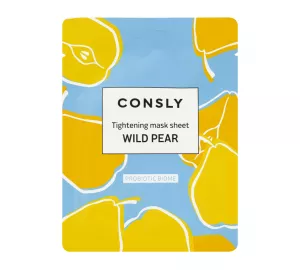 Тканевая маска с экстрактом дикой груши для комбинированной, проблемной и жирной кожи Consly Probiotic Biome Tightening Wild Pear Mask Sheet
