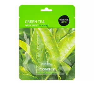 Тканевая маска с экстрактом зелёного чая Consly Daily Solution Green Tea Mask Sheet