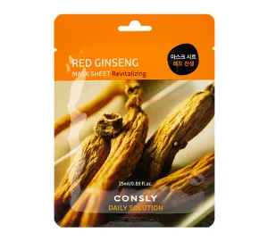 Тканевая маска для лица с экстрактом красного женьшеня Consly Daily Solution Red Ginseng Mask Sheet