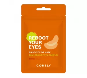 Тканевые патчи с муцином улитки и витаминным комплексом, 30шт Consly Eyes Reboot Snail Mucus & Vita Complex Elasticity Eye Mask, 30pcs