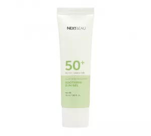 Успокаивающий солнцезащитный гель с экстрактом алоэ SPF 50+/PA++++ NEXTBEAU Aloe Vera Solution Soothing Sun Gel