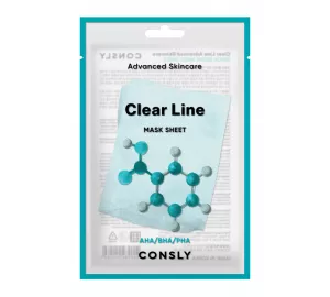 Выравнивающая тканевая маска с фруктовыми кислотами Consly Clear Line Advanced Skincare Fruit Acid Mask Sheet