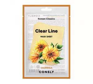 Балансирующая тканевая маска с экстрактом календулы Consly Clear Line Korean Classics Calendula Mask Sheet