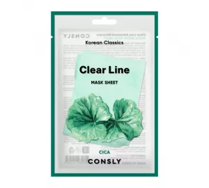 Успокаивающая тканевая маска с экстрактом центеллы азиатской Consly Clear Line Korean Classics Cica Mask Sheet