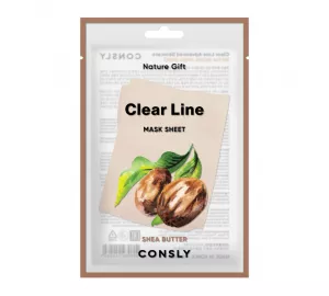 Питательная тканевая маска с маслом ши Consly Clear Line Nature Gift Shea Butter Mask Sheet