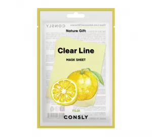 Освежающая тканевая маска с экстрактом юдзу Consly Clear Line Nature Gift Yuja Mask Sheet