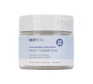 Увлажняющие тонер-пэды с комплексом гиалуроновых кислот NEXTBEAU Hyaluronic Solution Moist Toner Pad
